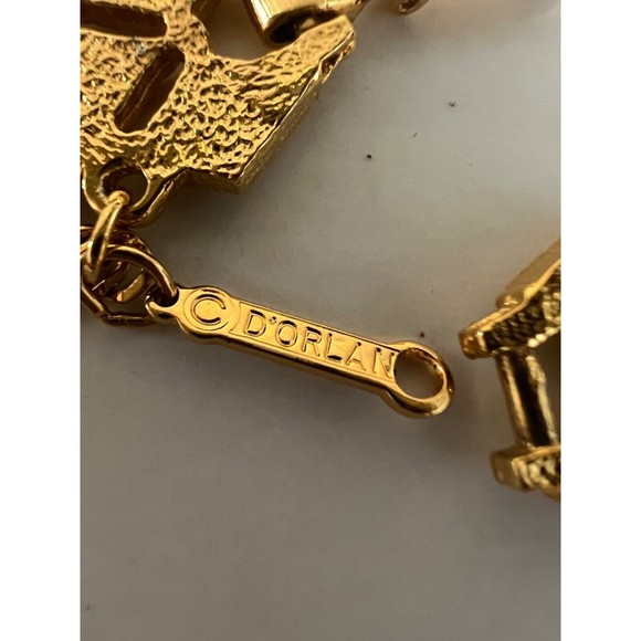 Vintage Filigree D'ORLAN  Etruscan revival Necklace Pendant 70's - Picture 6 of 16